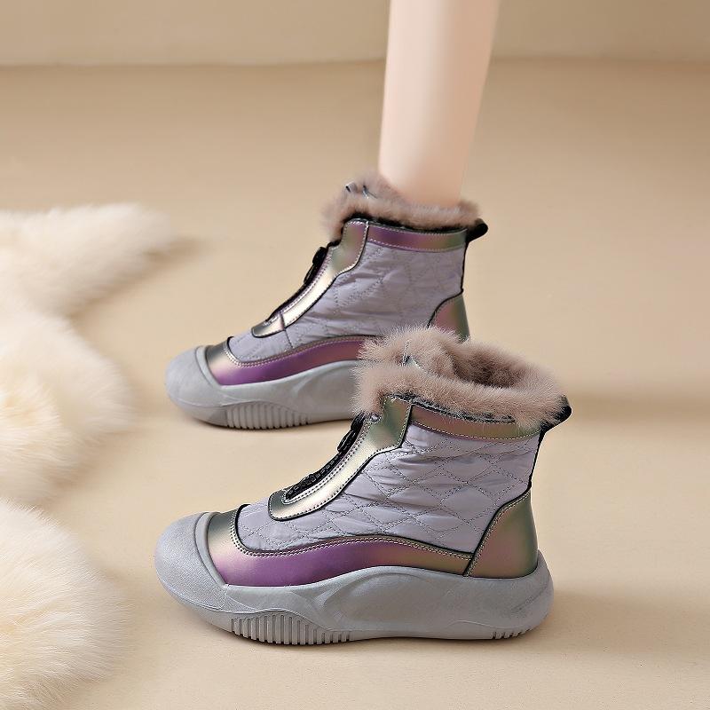 Winter velvet high-top shoes children's new outdoor casual short boots leather boots children's versatile warm cotton shoes women