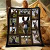 Funny Donkey Print Blanket Flannel Material Suitable for Home Sofa Bedding Travel Camping Picnic Summer Beach Blanket
