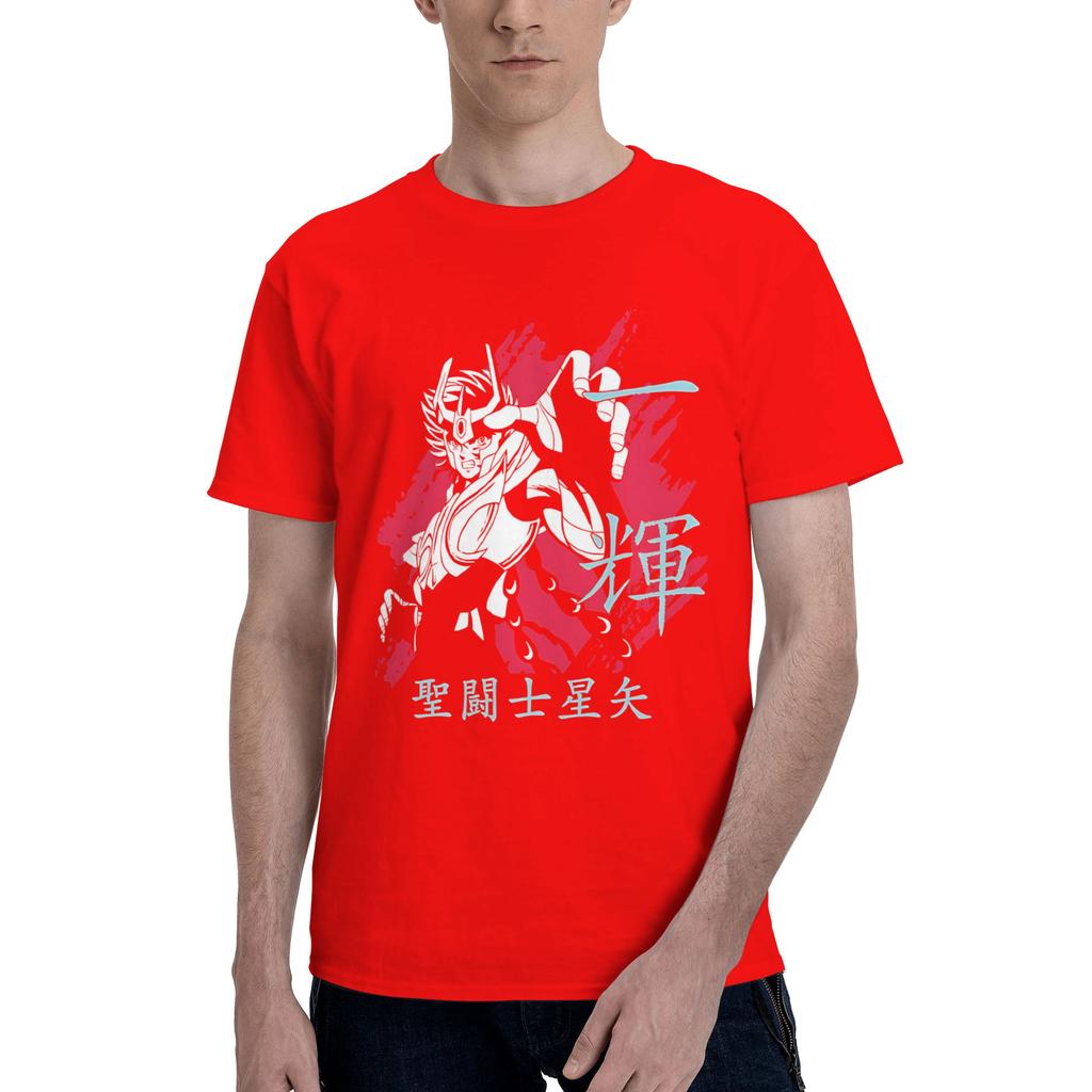 Ikki Mens T Shirts Saint Seiya Fashion Tees Short Sleeve Round Neck Pure Cotton Birthday Present Tops TShirt