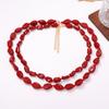 Trendy Personality Retro Irregular Geometric Oval Double Beaded Necklace Ins Style Casual Commuter Women's