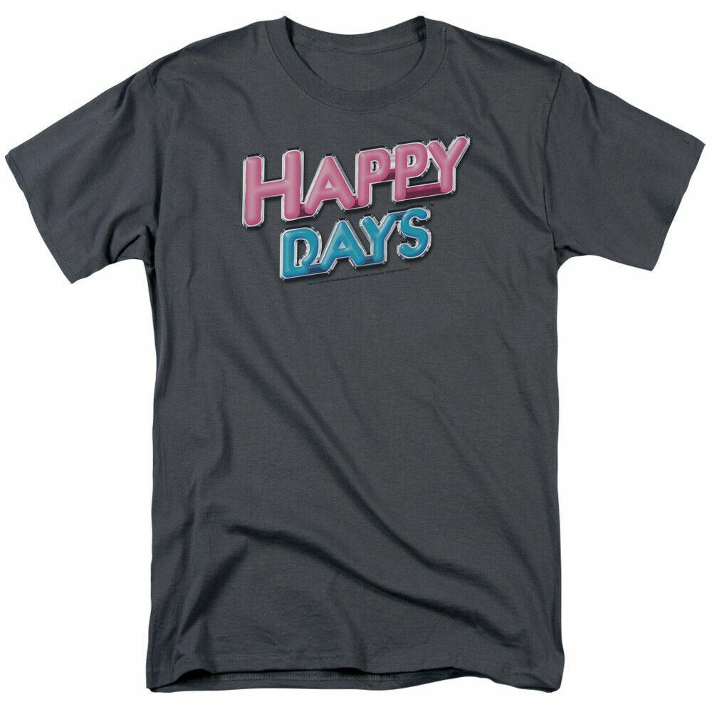 26 Happy Days Happy Days Logo T Shirt Mens Licensed Classic TV Show Charcoal Unisex T-Shirt