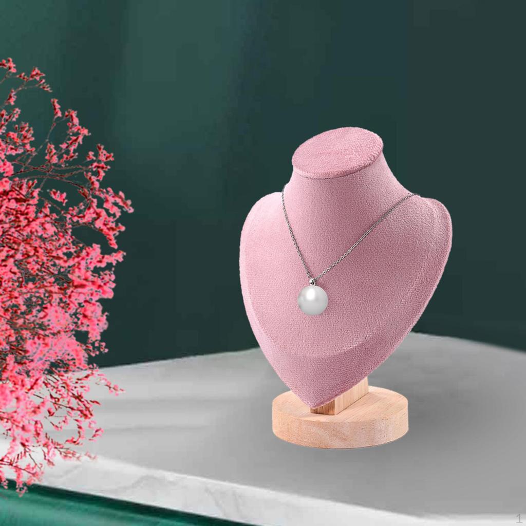 Deluxe Velvet Necklace Stand with Decorative Base