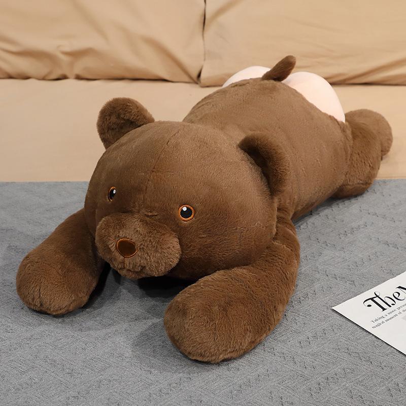 Cute lying animal rabbit teddy bear throw pillow plush toy doll panda doll children soothing rag doll