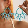 Bohemian Coral Pendant Earring Exaggerated Turquoise Earrings Gifts Womens Trendy Jewelry