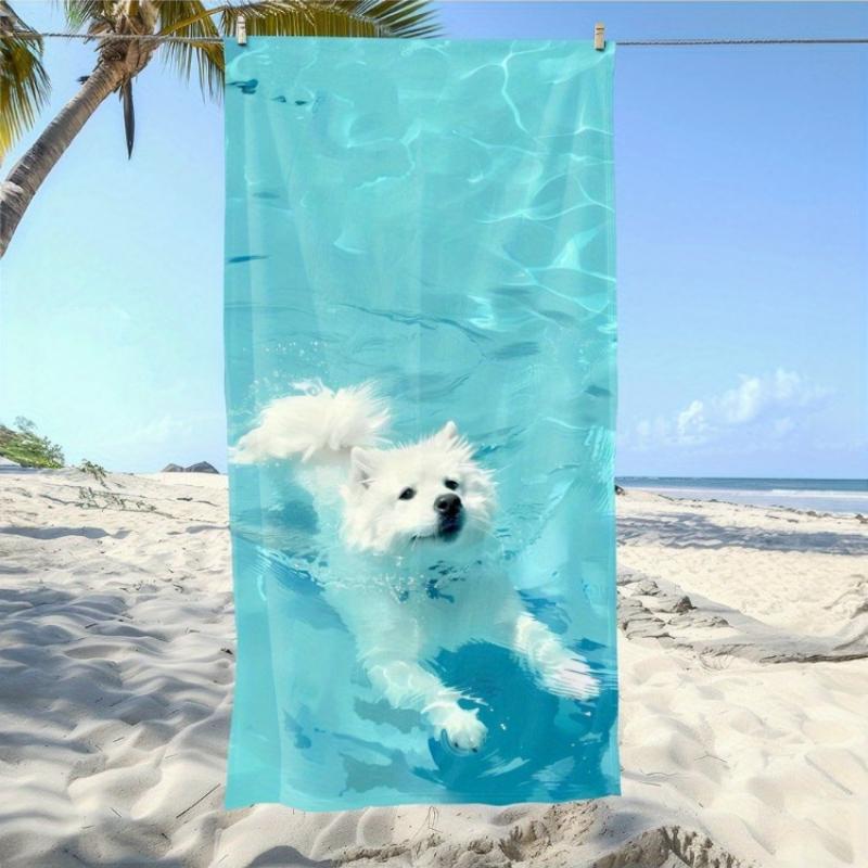 

1 Extra Large Quick-Dry Beach Towel- Lightweight,Fast-Drying,Highly Absorbent Bath Towel with Cute Swimming Dog Pattern Suitable W40*H60(CM)