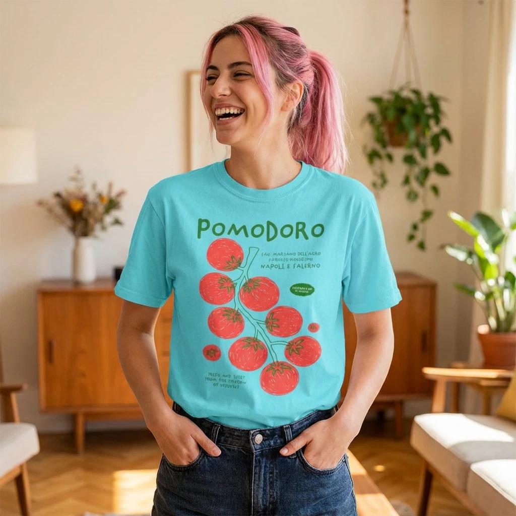 Napoli Pomodoro Tomato Illustration T-shirt | Italian Heritage, Pasta Lover Tee 3XL