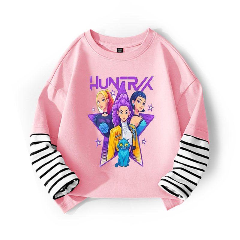 Dětská móda Hon na čarodějnice K-POP Základní trička na zimu Pro kluky i holky Ležérní prázdninové Dvoudílné topy