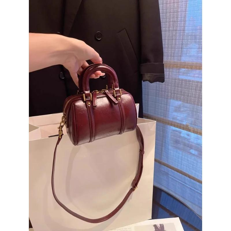 Advanced Retro Soft Leather Pillow Bag, Women's 2026 New Versatile Cylindrical Bag, Niche Light Luxury Hand-held Crossbody Bag