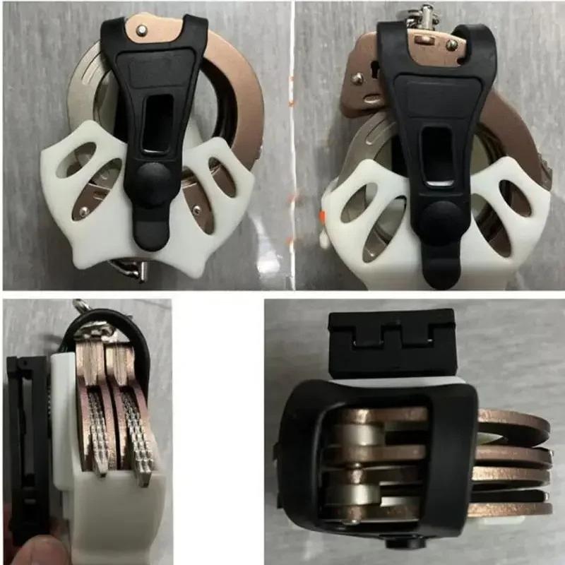 Tactical Handcuffs Holster Police Shackle Set 360 Degree Rotation Waist Belt Clip Quick-draw Handcuff Set Waist Hanging Bag