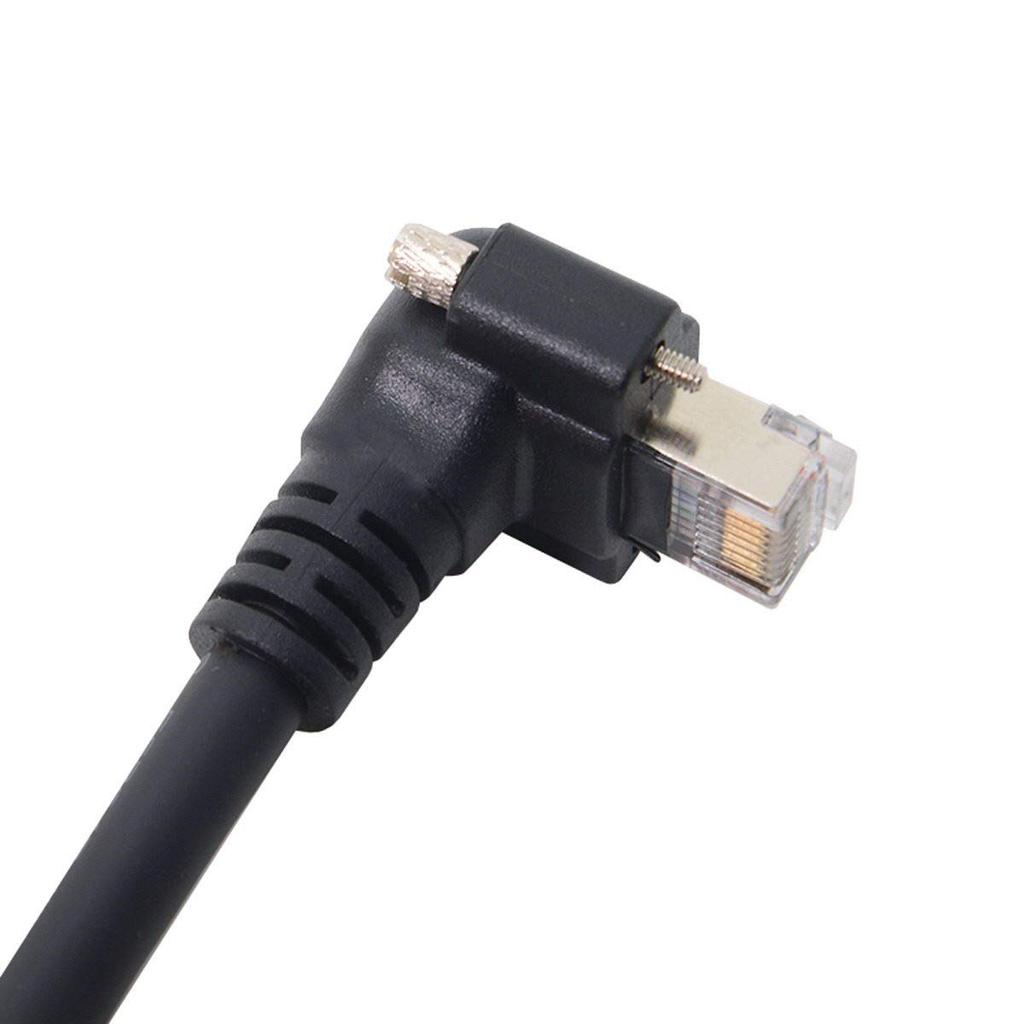 Cablecc RJ45 Vision Flexible Patch Cable with Screw Locking CAT6 for Gigabit Ethernet CCD Data and Tray High-Flex (Up Angle)