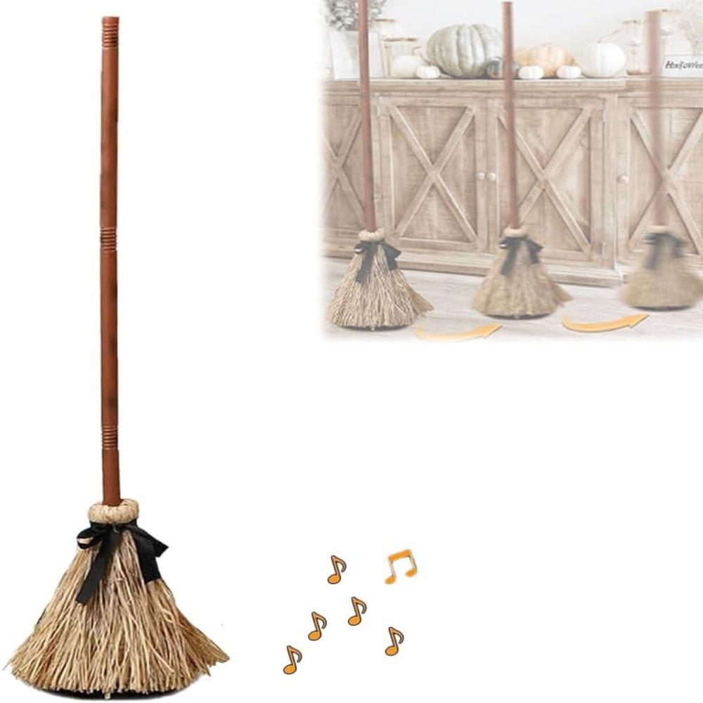 Svítící animované čarodějnické koště se strašidelnými zvuky Tančící čarodějnické koště Dekorace hororového domu