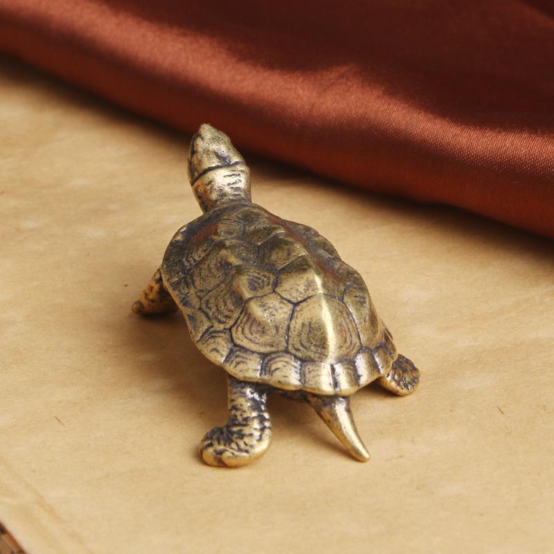 1 Stück Vintage Messing Schildkröte Statue Heim Schreibtisch Dekorationen Kupfer Wassertiere Figuren