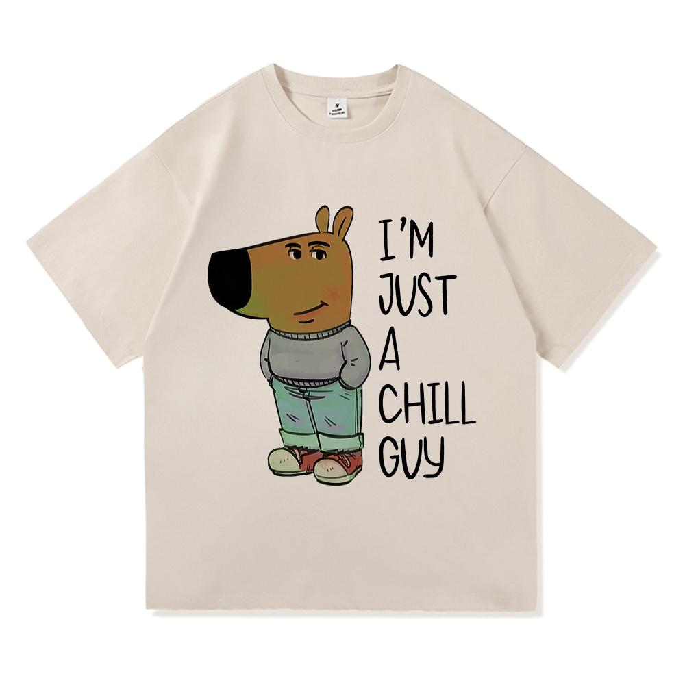 Ich bin nur ein entspannter Typ T-Shirts Sommer Mode Männer/Frauen Ästhetisch Lustig Niedlich T-Shirt Hohe Qualität Cartoon Vintage Baumwoll T-Shirt