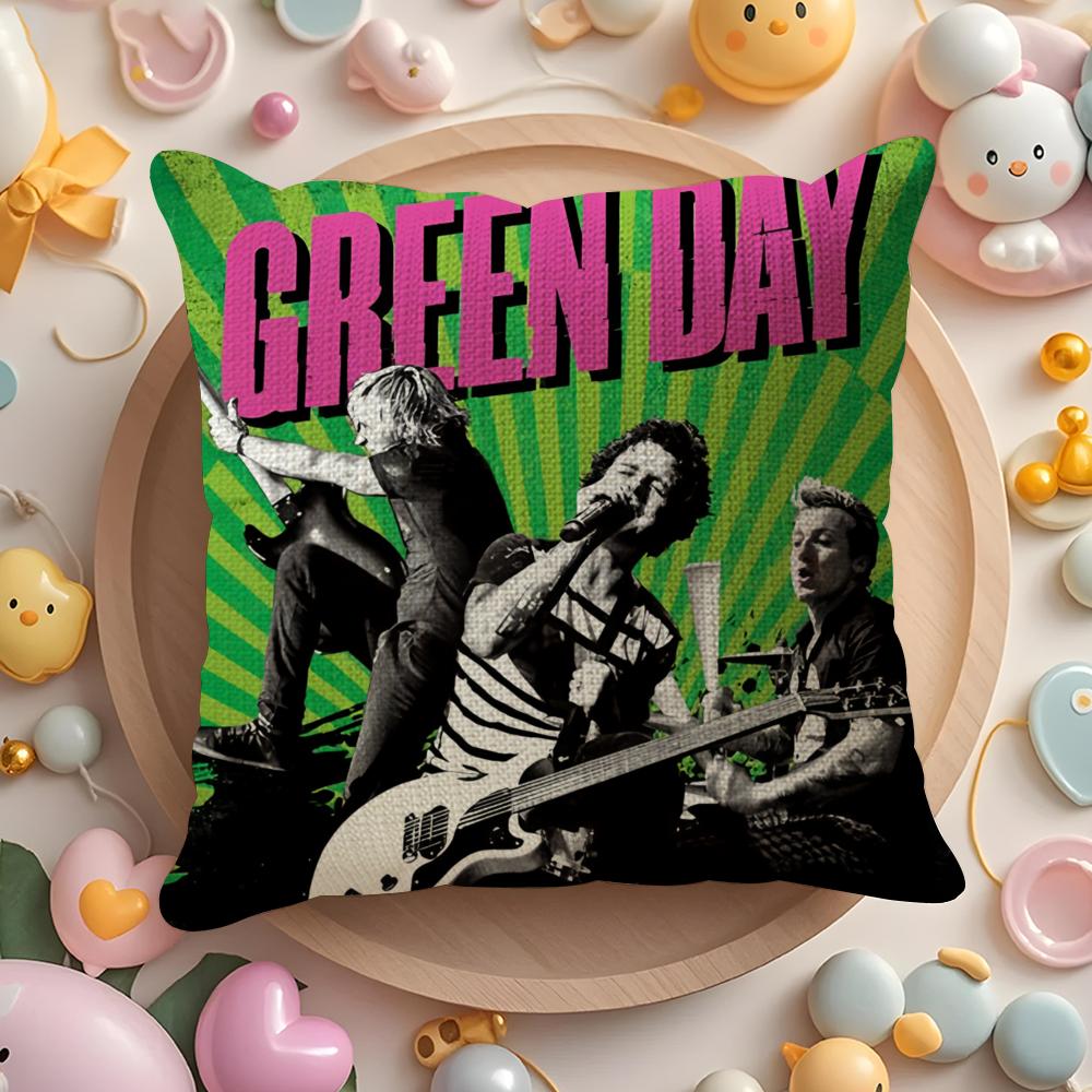 Green Day Pillow Case Pattern Printed Pillowcase For Living Room Sofa Cushion Cover Bedroom Decor