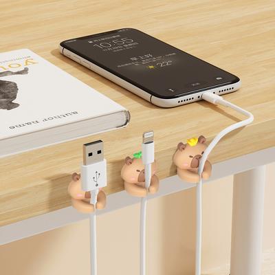 2/3 Stück Niedliche Cartoon Kabelmanager Wickler Desktop Selbstklebende Kabelführung Handykabel Organizer Halter Fixierklemme
