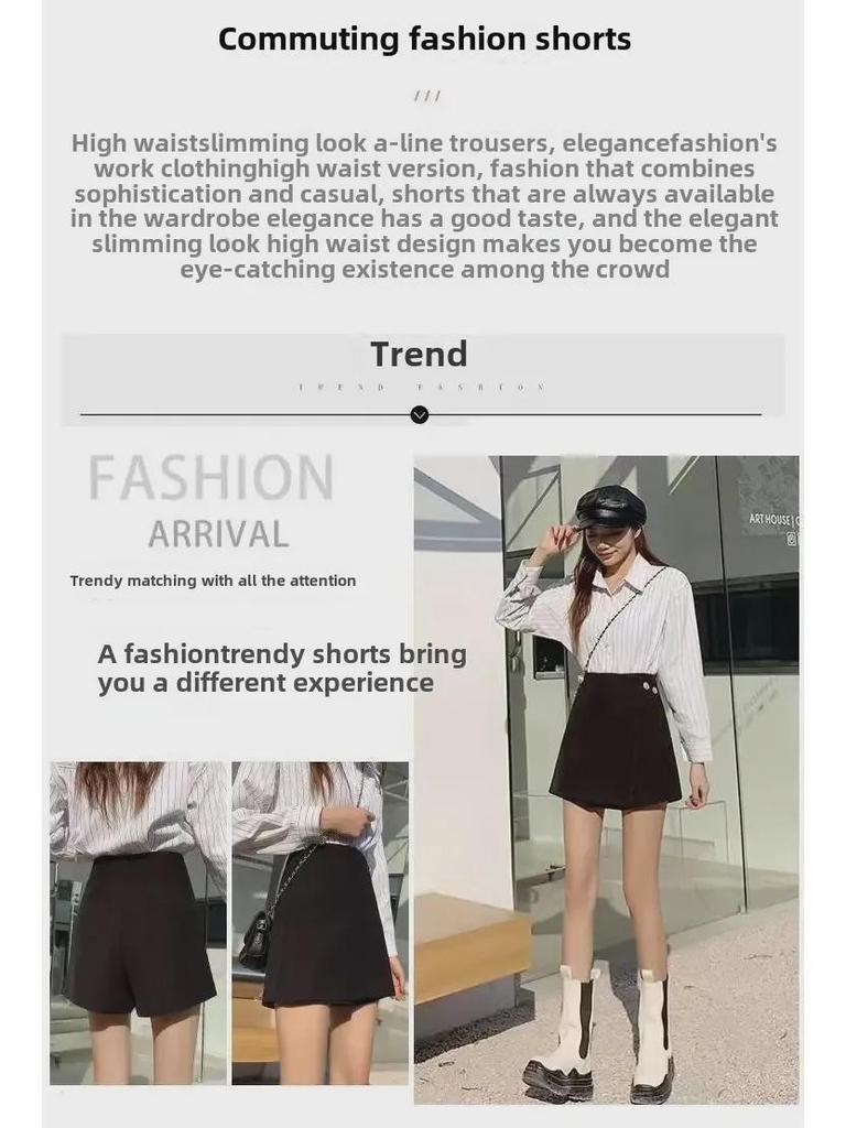 Women's High Waist A-line Skirt Pants - Autumn/Winter Fashion, Loose Fit, Casual Trousers