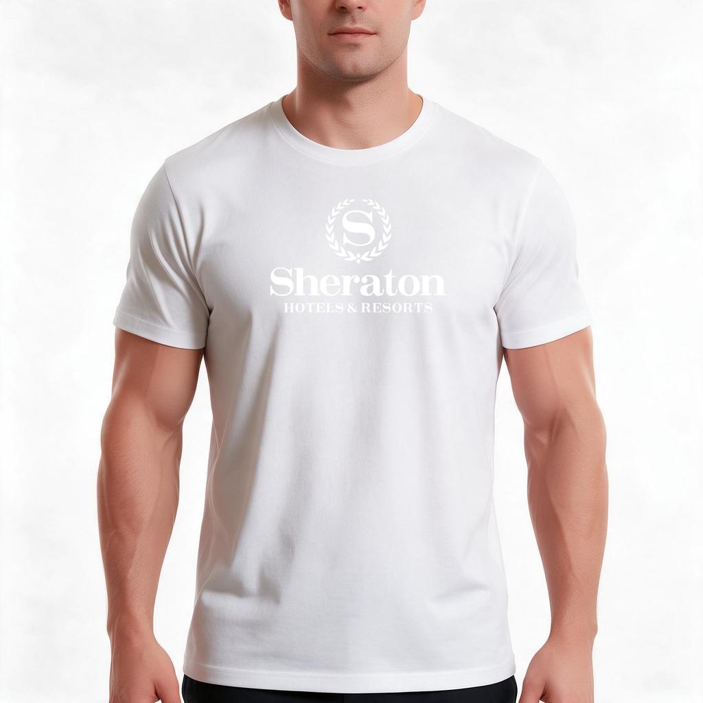 Sheraton Tshirt Summer Casual Cotton Tee Oversized Streetwear Tops Vintage Graphic Print Loose Fit Short Sleeve