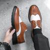Herren Business Brock Lederschuhe Europäisch Amerikanisch Atmungsaktiv Rutschfest Schnürschuhe Business Büro Mode Formelle Schuhe Größen 38-46