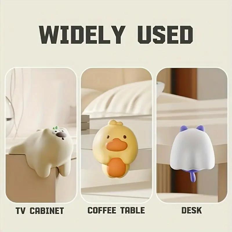 4PCS Cartoon Window Anti-collision Table Corner Coffee Table Silicone Anti-bump Sticker Anti-collision Pad Table and Chair Corner Protector