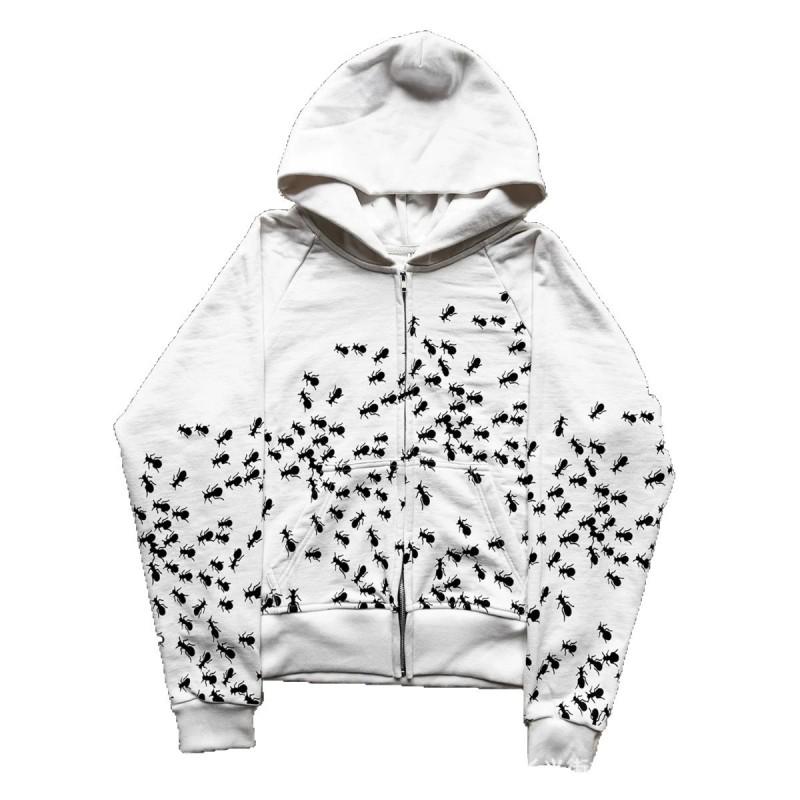 Dark Style Ant Graphic Hoodie Loose Fit Streetwear Sweatshirt Men Women
