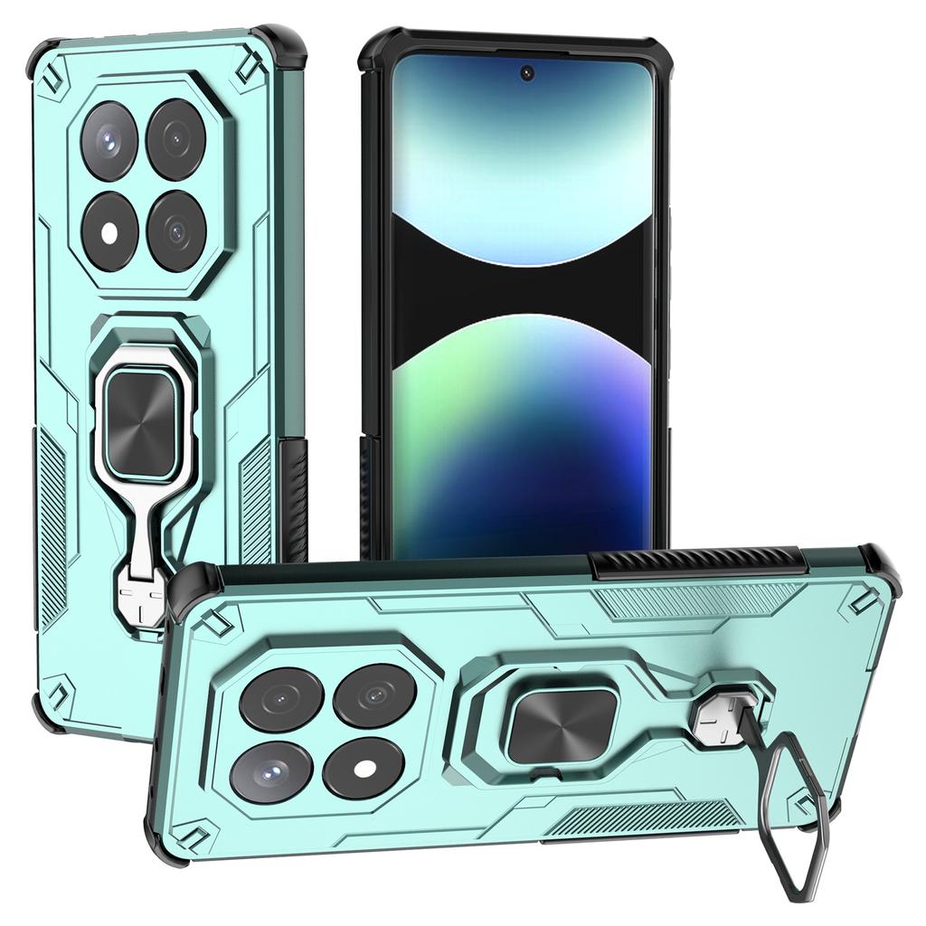 For Xiaomi Redmi Note 14 Pro 5G Case Rotatable Ring Kickstand PC+TPU Shockproof Phone Cover