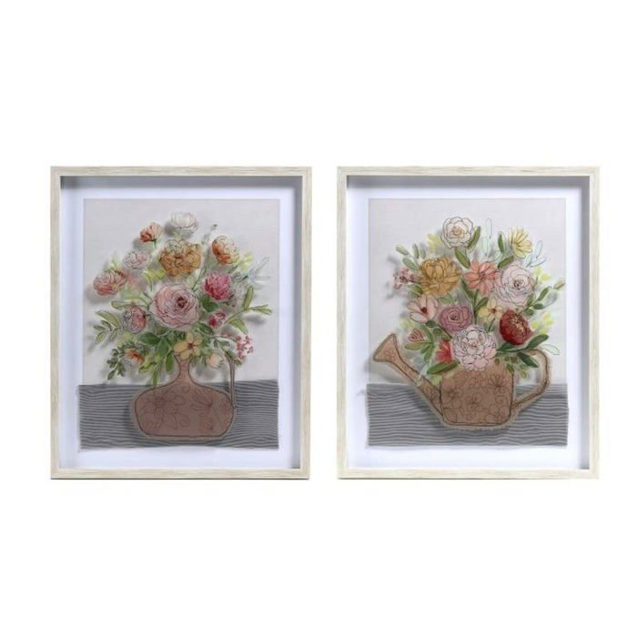 Cadre décoratif en verre - DKD Home Decor - Multicolore - Verre et polystyrène - 60x70x17,5 cm - Originalité - 4 kg