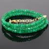 Collana regolabile con perline rotonde in pietra verde alla moda per donna