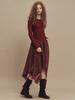 Cecese Bohemian Lace Cut Skirt Burgundy