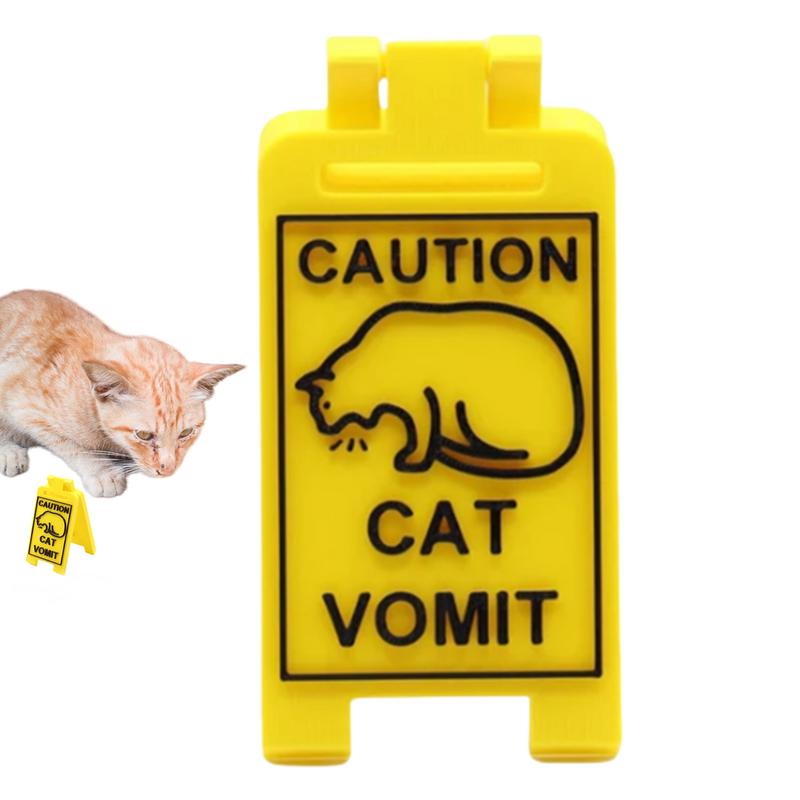 3d Small Cat Vomit Sign Garden Yard Warning Sign Pedestrians In Area Floor Sign Ornament Caution Sign Funny Gifts for Cat Lovers CN