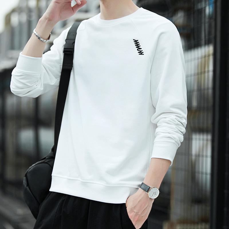 

Мужская одежда Англия весна осень круглый вырез пуловер фонарь длинный рукав стиль преппи повседневные спортивные толстовки классические топы M белый