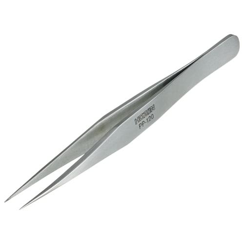 HOZAN Titanium Tweezers, Fully Non-Magnetic, 125mm Total Length, 8mm Opening Width, 0.3mm Tip Width, Straight, PP-120