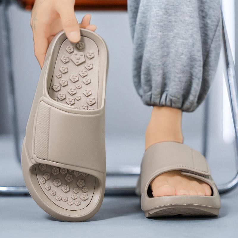 Summer Comfort Massage Slippers: Lightweight Shock-Absorbing Single Strap Sandals for Outdoor and Beach, Available In Large Sizes.