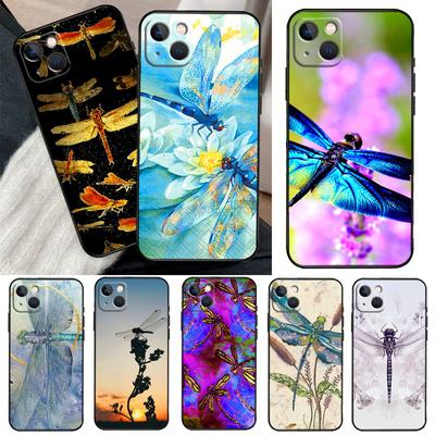 Étui Libellule de Luxe Pour iPhone 13 12 Mini 11 14 Pro Max 6S 8 7 Plus SE 2022 2020 X XS Max XR Coque Arrière