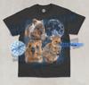 Three Quokkas Moon T- Shirt Cute Happy Animal Moon Parody Graphic Unisex Shirt