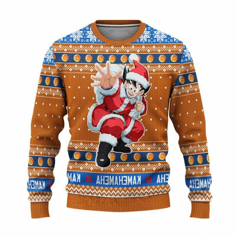 Demon Slayer 3D Print Casual Base Layer Shirt Christmas Loose Crew Neck Sweatshirt 0054