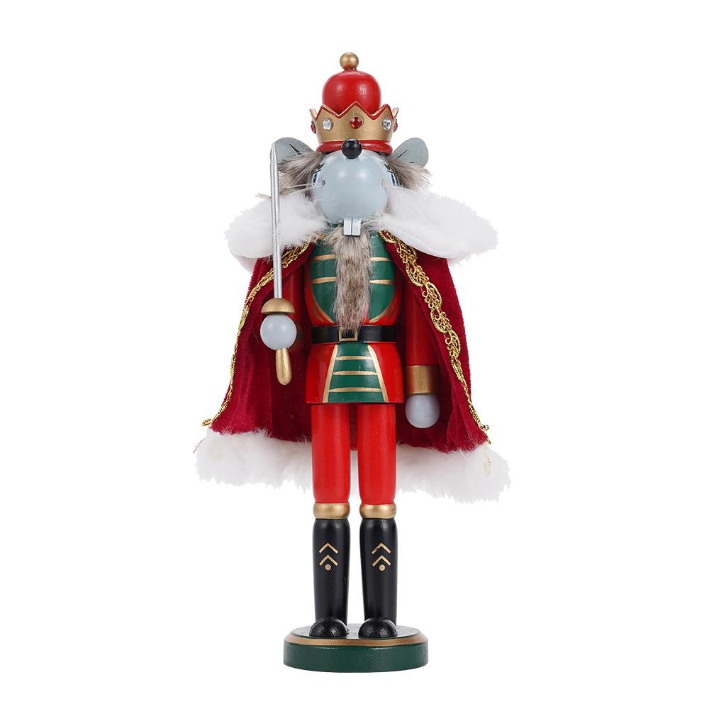 

30CM Wooden Nutcracker Ornament Soldier Figure Handcraft Doll Home Office Table Xmas Decoration Statue Childrens Christmas Gift