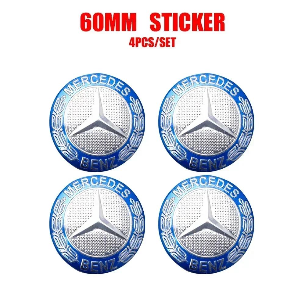 Samolepka na auto Pro Mercedes Benz 4ks 60/63/68MM Krytka středu kola auta Kryt náboje kola Příslušenství Pro MERCEDES BENZ AMG W108 W124 W12