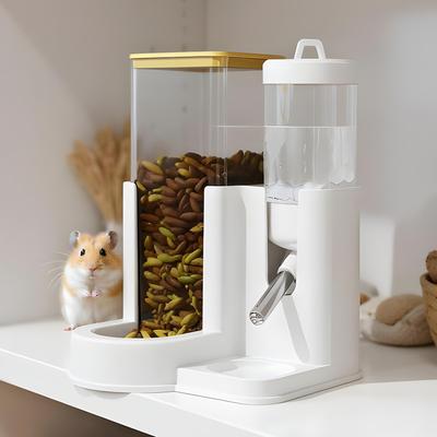 Distributeur automatique d'eau pour hamster et petit animal, bouteille d'eau potable, bol avec récipient pour nourriture, pour cochon d'Inde et rat