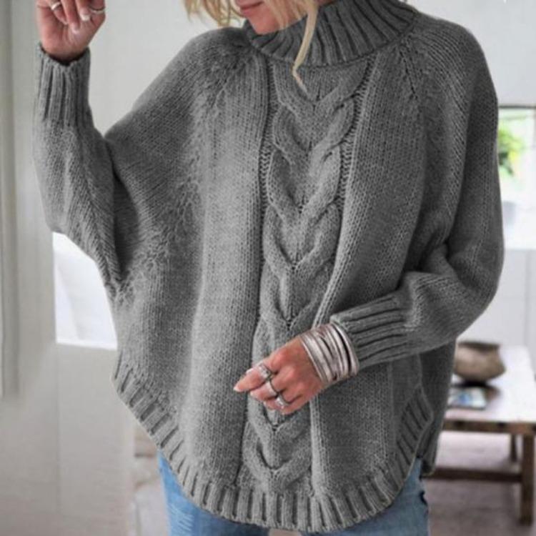 Winter Warm Women Sweater Loose Knit Turtleneck Pullover Long Sleeve Dolman Thick Cold Resistant Lady Sweater Autumn Neck Protection