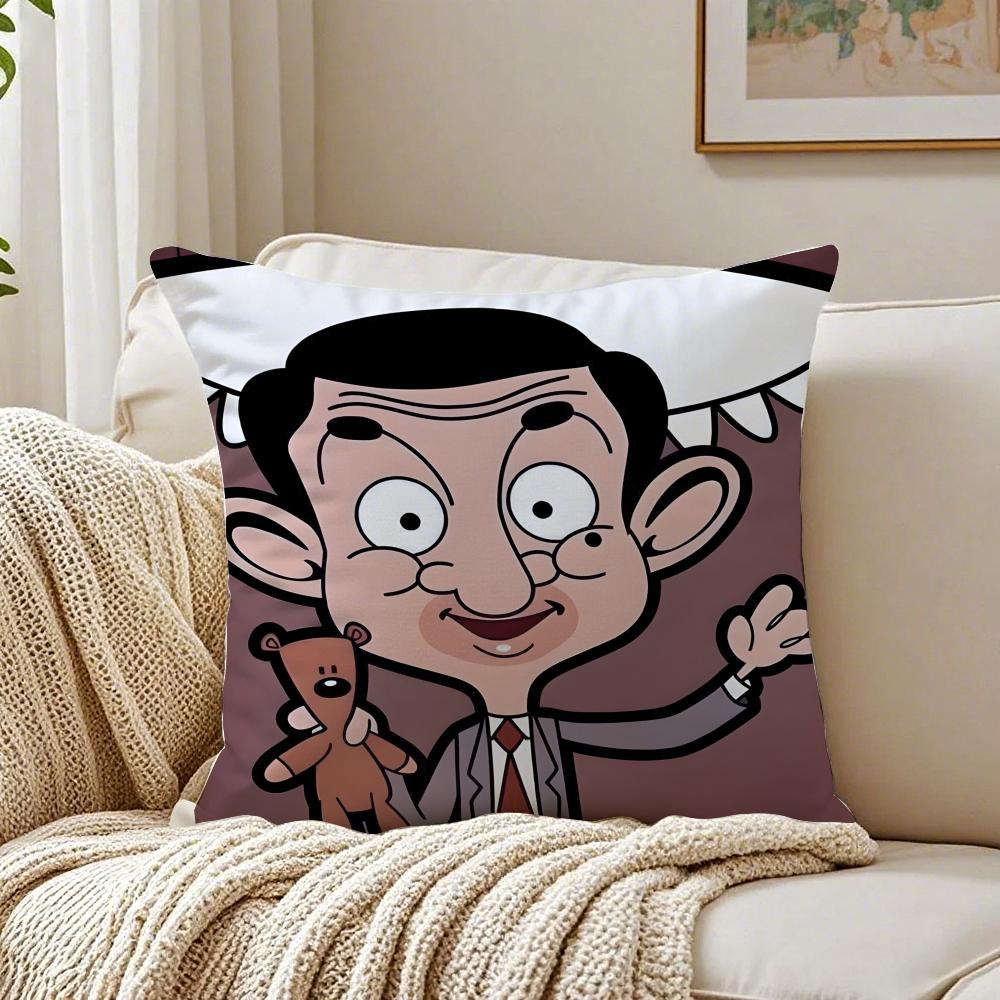 Funny Cartoon Characters Mr BeanForGrowth Cushion Cover Pillowcase Antidustmite living Room Sofa Decor Cushion Room