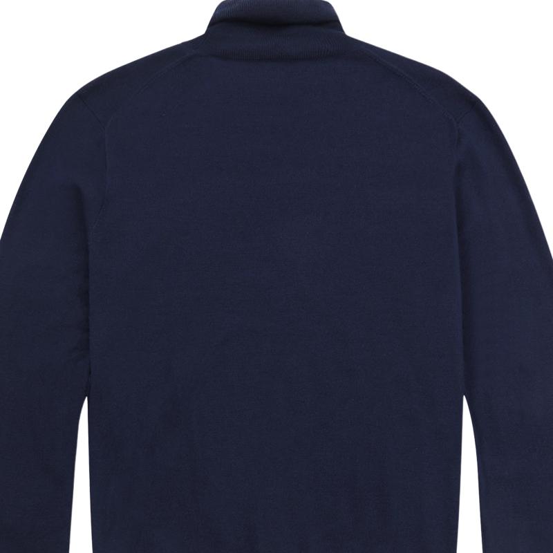 Polo Ralph Lauren Pull Tricot à Col Haut avec Logo Petit Poney Brodé pour Homme Pull Bleu Marine MNPOSWE16820082-400