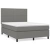 3141698 vidaXL Lit à sommier tapissier avec matelas Gris foncé 140x200cm Tissu