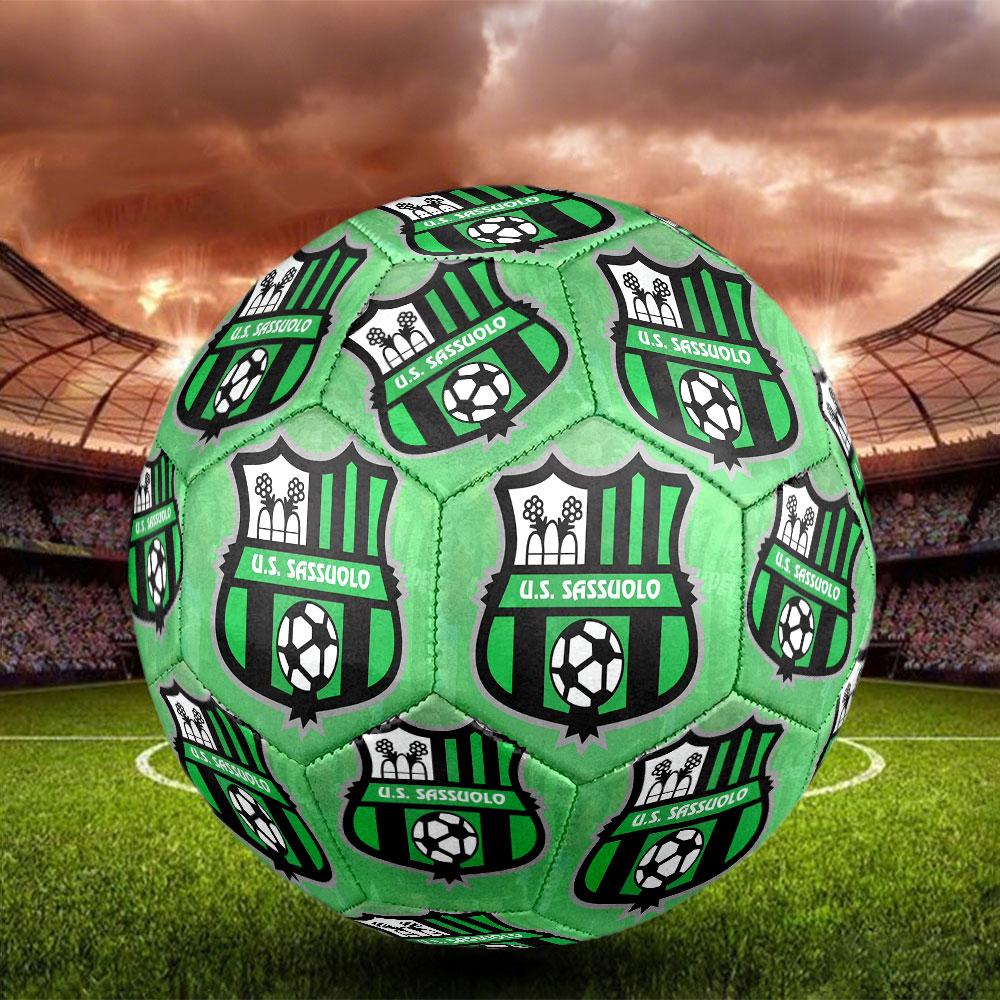 Sassuolo FC Size 5 Soccer Ball, Machine-Stitched PVC, Durable & High Bounce, All Ages Fit, Fan Merchandise, Matches & Outdoor Use.