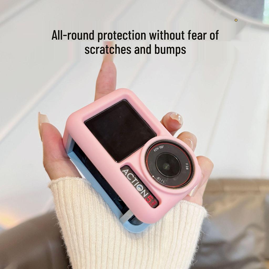 DJI ACTION 5 PRO Silicone Case & Lens Protector - Anti-Fall, Dustproof Sport Camera Accessory