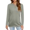 Women's T Shirt Color Button Long Sleeve Daily Weekend Fashion Basic V- Neck Regular Top