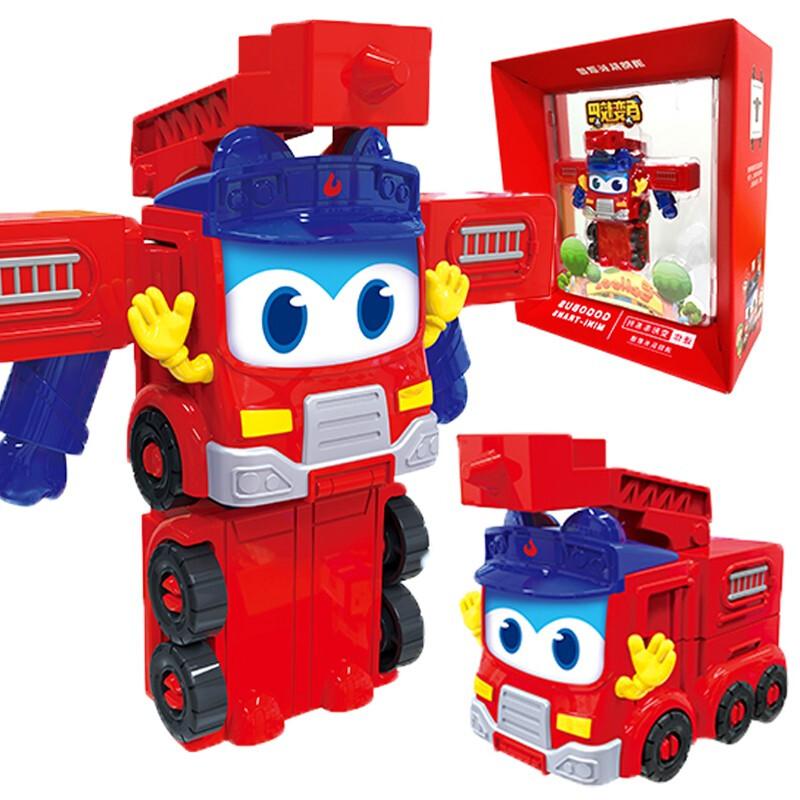 Mini GGBOND Gogo Bus Verwandlung Polizei/Feuerwehrmann Spielzeug Actionfiguren Verformung Krankenwagen Rutschspielzeug für Kinder Geschenk