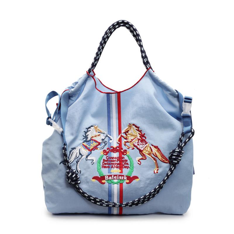 Women's Embroidered Women's Bag Shoulder Bag Nylon Bag Waterproof Tote Bag Canvas Bag Portable Messenger Bag