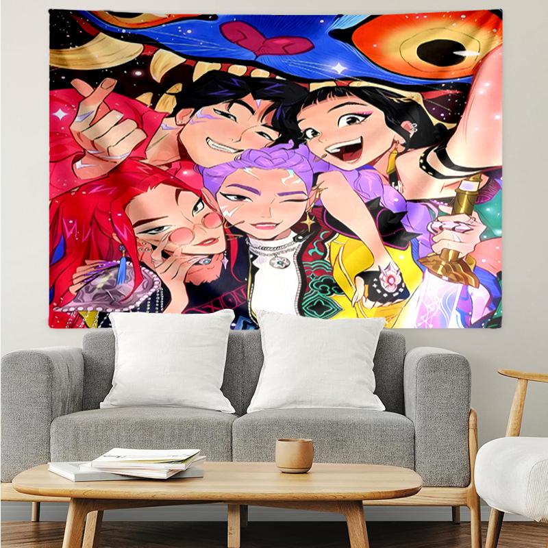 Kpop cartoon Tapestry Hanging for Bedroom,Livingroom, Playroom,Decor Art Room Wall Tapestry Holiday and Birthday Gifts