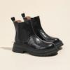 Chelsea Boots for Women with Sheep Pattern and One Foot Pedal Retro Short Boots for Women with Autumn and Winter Thick Sole British Style