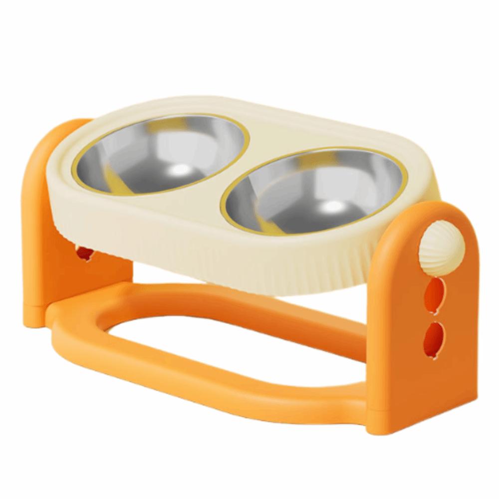 

Двойные миски для домашних животных, миска на высокой ножке, нескользящая, контейнер для воды для домашних животных, диспенсер для корма для домашних животных, бытовой оранжевый
